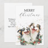 Twee vrolijke honden die samen lachen feestdagenkaart (Voorkant / Achterkant)