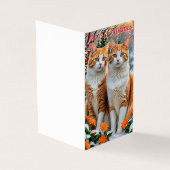 Twee vrolijke katten kerstkaart kaart (Buitenkant)