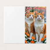 Twee vrolijke katten kerstkaart kaart (Buitenkant ongevouwen)