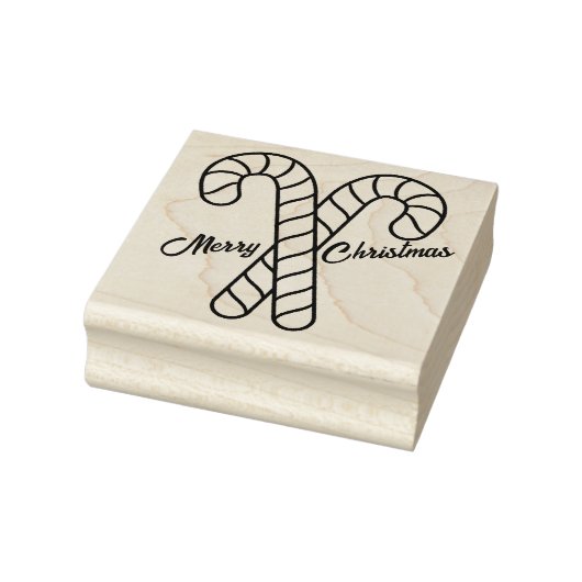 Twee vrolijke kerst gekruist snoep Cane schets Rubberstempel (Stempel)