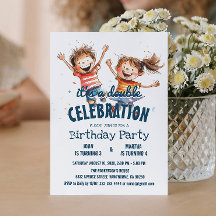 Twee vrolijke Kinder dubbele verjaardagsfeestje