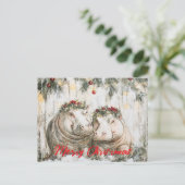 Twee vrolijke nijlpaarden briefkaart (Staand voorkant)