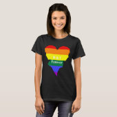 Twee Vrouw Rainbow Flag Pride Silhouet Monogram T-shirt (Voorkant volledig)