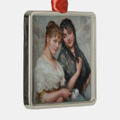 Twee Vrouw Vrienden uit Venetië Metalen Ornament (Rechts)