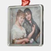Twee Vrouw Vrienden uit Venetië Metalen Ornament (Links)