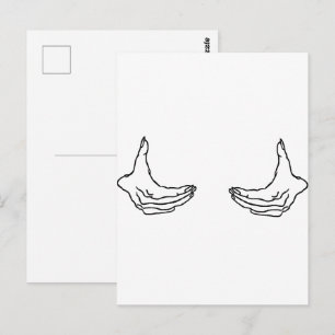 Twee Vrouwelijke Handen die een Borst Omlijnen Briefkaart