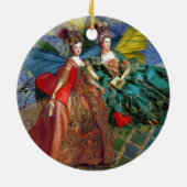 Twee vrouwelijke Klassieke Kunsten Keramisch Ornament (Achterkant)