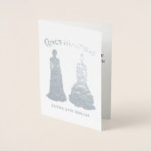 Twee vrouwelijke Verlovingen in stilte gefelicitee Folie Kaarten (Voorkant)