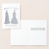 Twee vrouwelijke Verlovingen in stilte gefelicitee Folie Kaarten (Display)