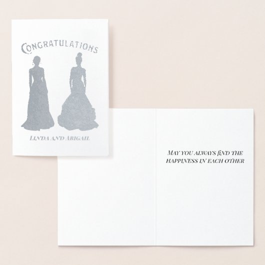 Twee vrouwelijke Verlovingen in stilte gefelicitee Folie Kaarten (Display)