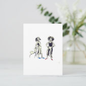 Twee vrouwen afgebeeld met krullend haar briefkaart (Staand voorkant)