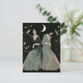 Twee vrouwen dansen in het maanlicht briefkaart (Staand voorkant)