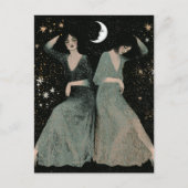 Twee vrouwen dansen in het maanlicht briefkaart (Voorkant)