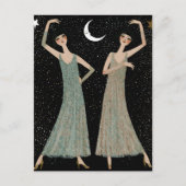 Twee vrouwen dansen in het maanlicht briefkaart (Voorkant)