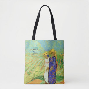 Twee vrouwen die de velden oversteken door Vincent Tote Bag