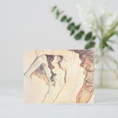 Twee vrouwen die Egon Schiele Embracen Briefkaart (Staand voorkant)