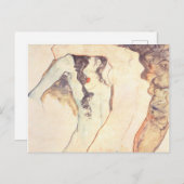 Twee vrouwen die Egon Schiele Embracen Briefkaart (Voorkant / Achterkant)