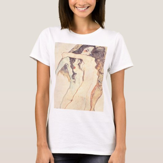 Twee vrouwen die Egon Schiele Embracen T-shirt (Voorkant)