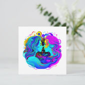 Twee vrouwen feestdagenkaart (Staand voorkant)