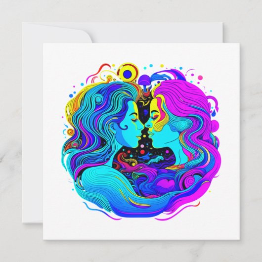 Twee vrouwen feestdagenkaart (Voorkant)