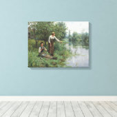 Twee vrouwen Gevist door Daniel Ridgway Knight Canvas Afdruk (Insitu (Houten vloer))