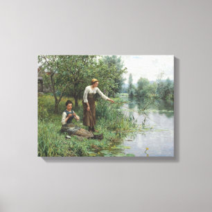 Twee vrouwen Gevist door Daniel Ridgway Knight Canvas Afdruk