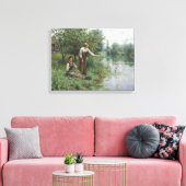 Twee vrouwen Gevist door Daniel Ridgway Knight Canvas Afdruk (Insitu (Woonkamer))