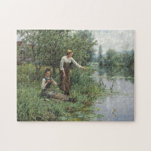 Twee vrouwen Gevist door Daniel Ridgway Knight Legpuzzel (Horizontaal)