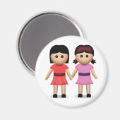 Twee vrouwen houden de handen in de Emoji Magneet (Voorkant / Achterkant)