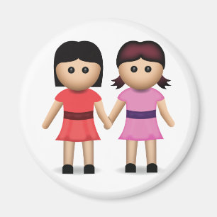 Twee vrouwen houden de handen in de Emoji Magneet