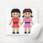 Twee vrouwen houden de handen in de Emoji Muismat (Met muis)