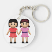 Twee vrouwen houden de handen in de Emoji Sleutelhanger (Achterkant)