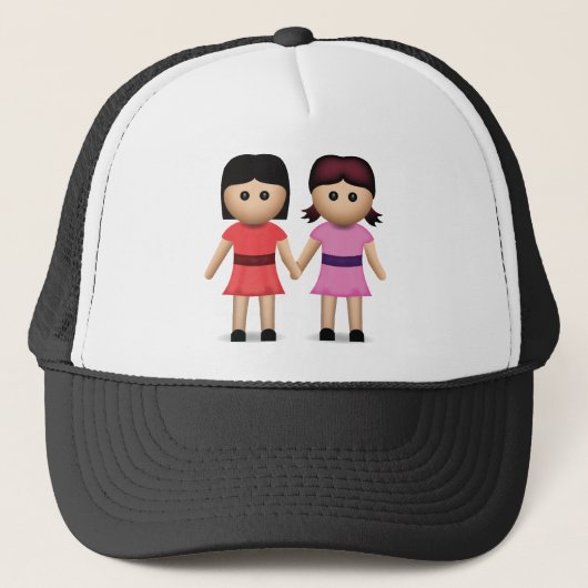 Twee vrouwen houden de handen in de Emoji Trucker Pet (Voorkant)