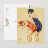 Twee vrouwen in badpakken -  pop-up briefkaart (Voorkant / Achterkant)