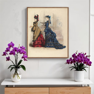 Twee vrouwen in dagelijkse jurken poster