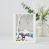 Twee vrouwen in de sneeuw -  Japans Briefkaart (Staand voorkant)