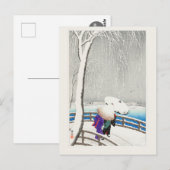 Twee vrouwen in de sneeuw -  Japans Briefkaart (Voorkant / Achterkant)