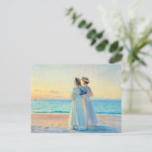 Twee vrouwen in de zonsondergang op Skagen Beach d Briefkaart (Staand voorkant)