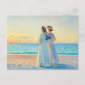 Twee vrouwen in de zonsondergang op Skagen Beach d Briefkaart (Voorkant)
