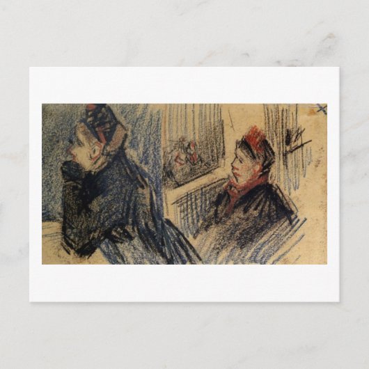 Twee vrouwen in een balcony box Van Gogh Fine Art Briefkaart (Voorkant)
