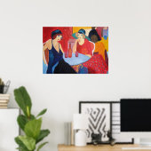 Twee vrouwen in een cafe - Afdrukken Poster (Thuiskantoor)