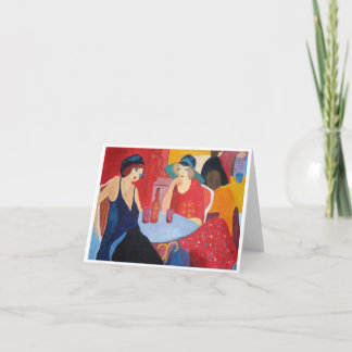 Twee vrouwen in een café kaart