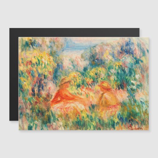 Twee vrouwen in een landschap door Pierre Auguste (Voorkant / Achterkant)