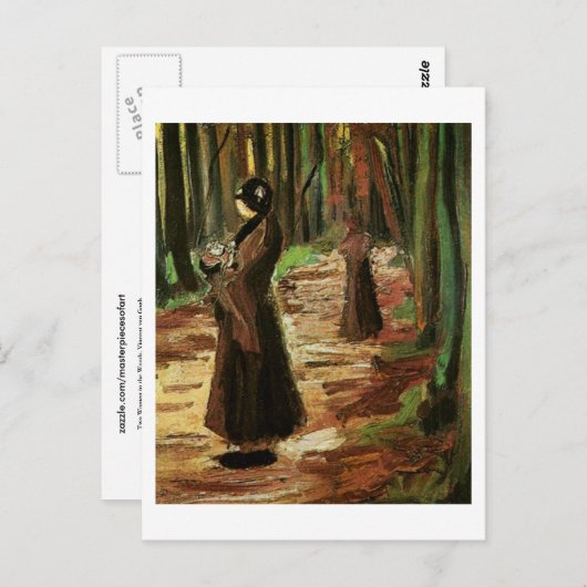 Twee vrouwen in het Bos, Van Gogh Fine Art Briefkaart (Voorkant / Achterkant)