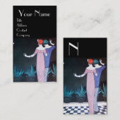 TWEE VROUWEN IN HET Mode-monogram 's nachts Visitekaartje (Voorkant / Achterkant)