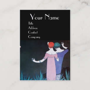 TWEE VROUWEN IN HET Mode-monogram 's nachts Visitekaartje