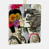 Twee vrouwen in liefde | Pride Kiss Keramisch Ornament (Rechts)