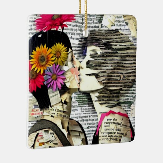 Twee vrouwen in liefde | Pride Kiss Keramisch Ornament (Rechts)