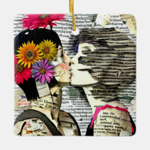 Twee vrouwen in liefde Pride Kiss Keramisch Ornament