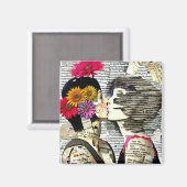 Twee vrouwen in liefde | Pride Kiss Magneet (Voorkant / Achterkant)